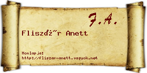Fliszár Anett névjegykártya