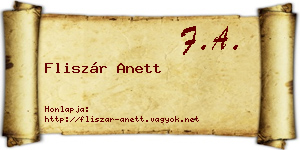Fliszár Anett névjegykártya