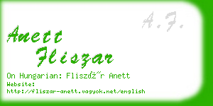 anett fliszar business card